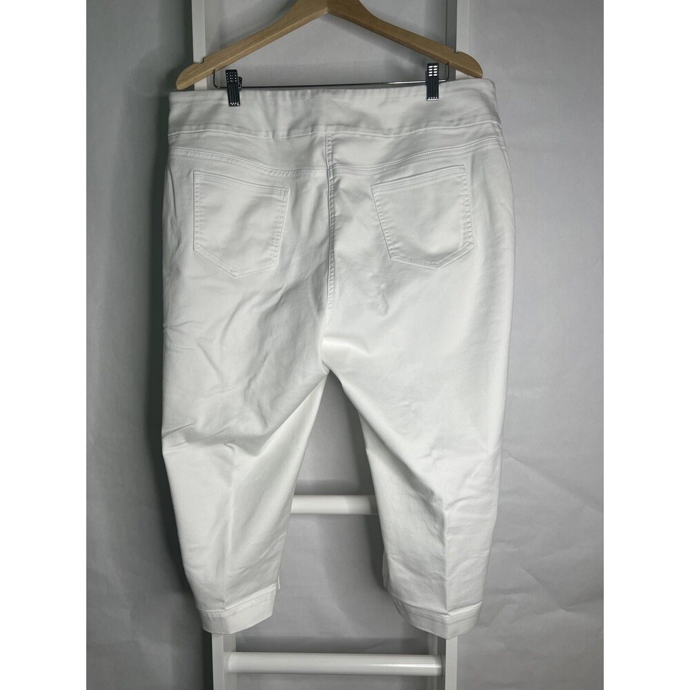 Westbound Woman 20W White Crop Pants Stretch Pockets 21 in Inseam Med Wt Fabric - Picture 8 of 14